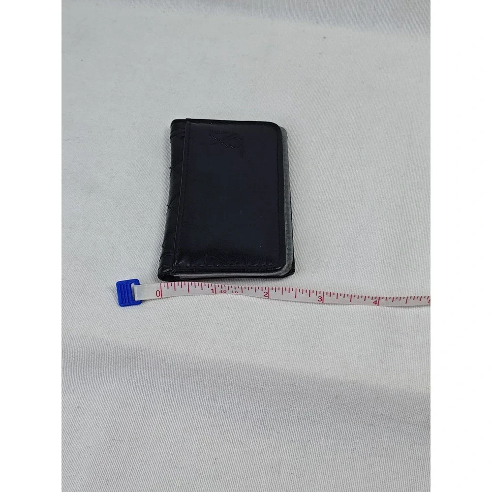 Buxton Black Small Mini Leather Credit Card Holder Bi-fold Wallet Unisex Quilted